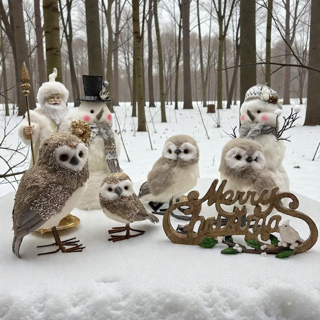 Woodland Christmas Owl - 14cm
