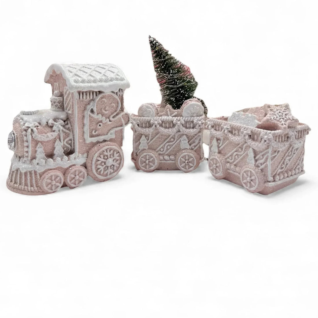 LED Pink Gingerbread Train - 15.5 cm