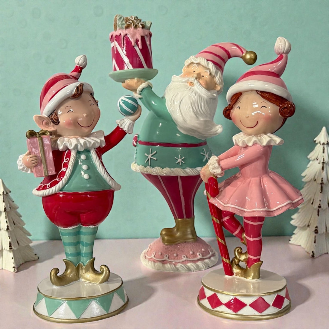 Cheeky Santa With Cake 20x13x34cm