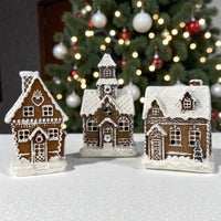 Mini Piped Gingerbread House With Chimney - 6.1x6x10.3cm