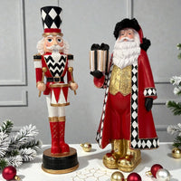 Harlequin Santa With Gift - 14x11.5x30 cm 