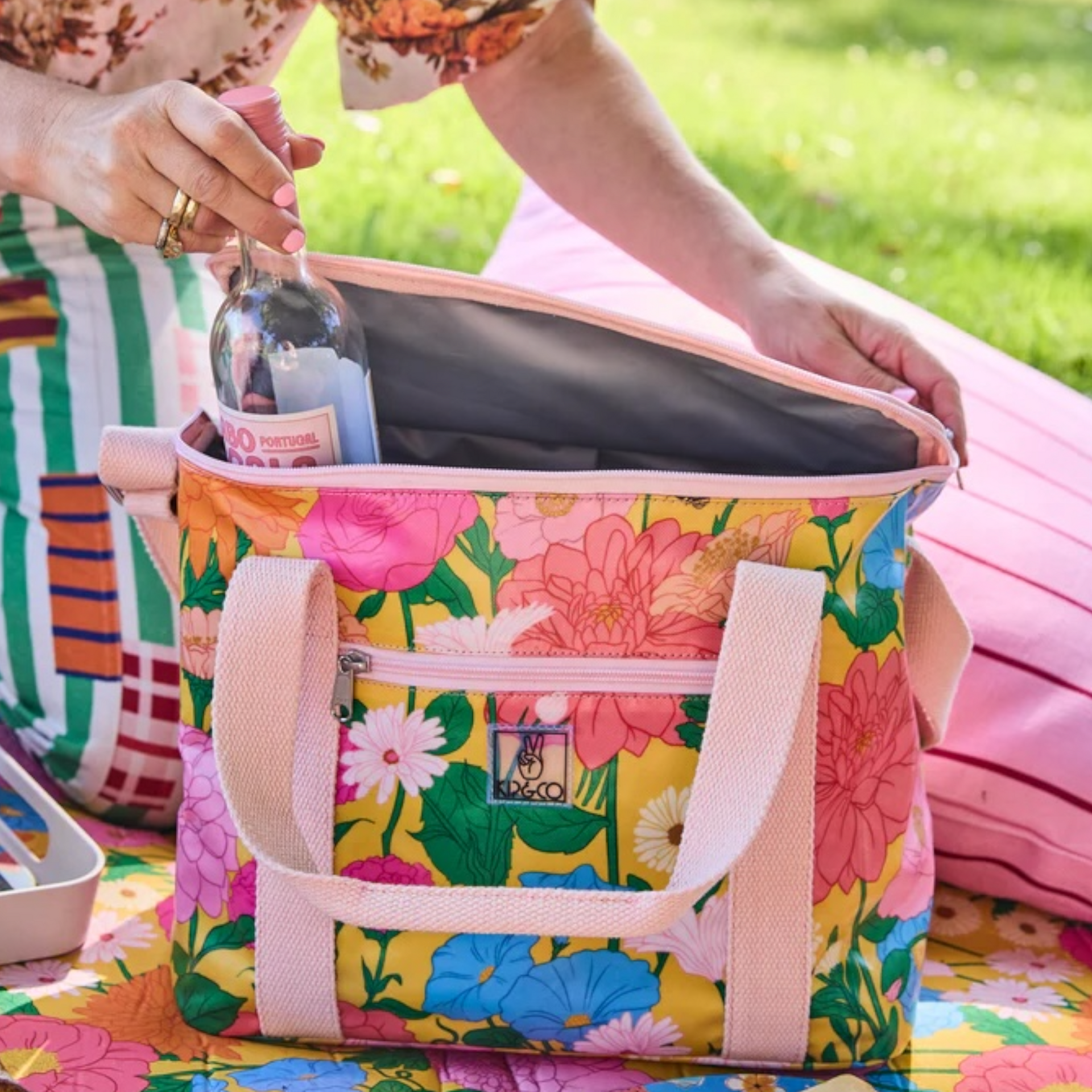 Follow The Sun Yellow Cooler Bag - 53x32x3cm