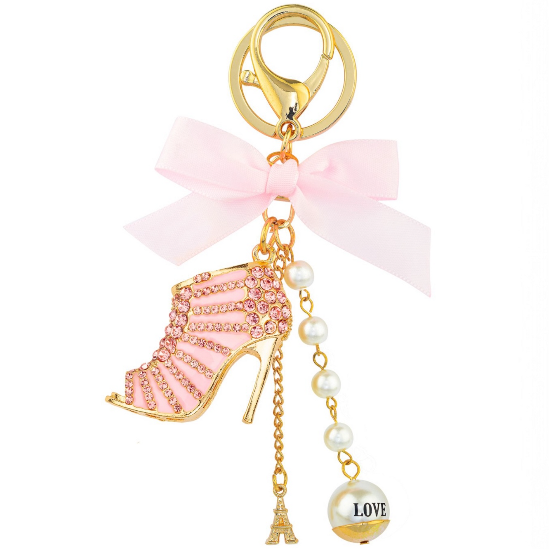 Luxury Charm Key Ring - Shoe Pink