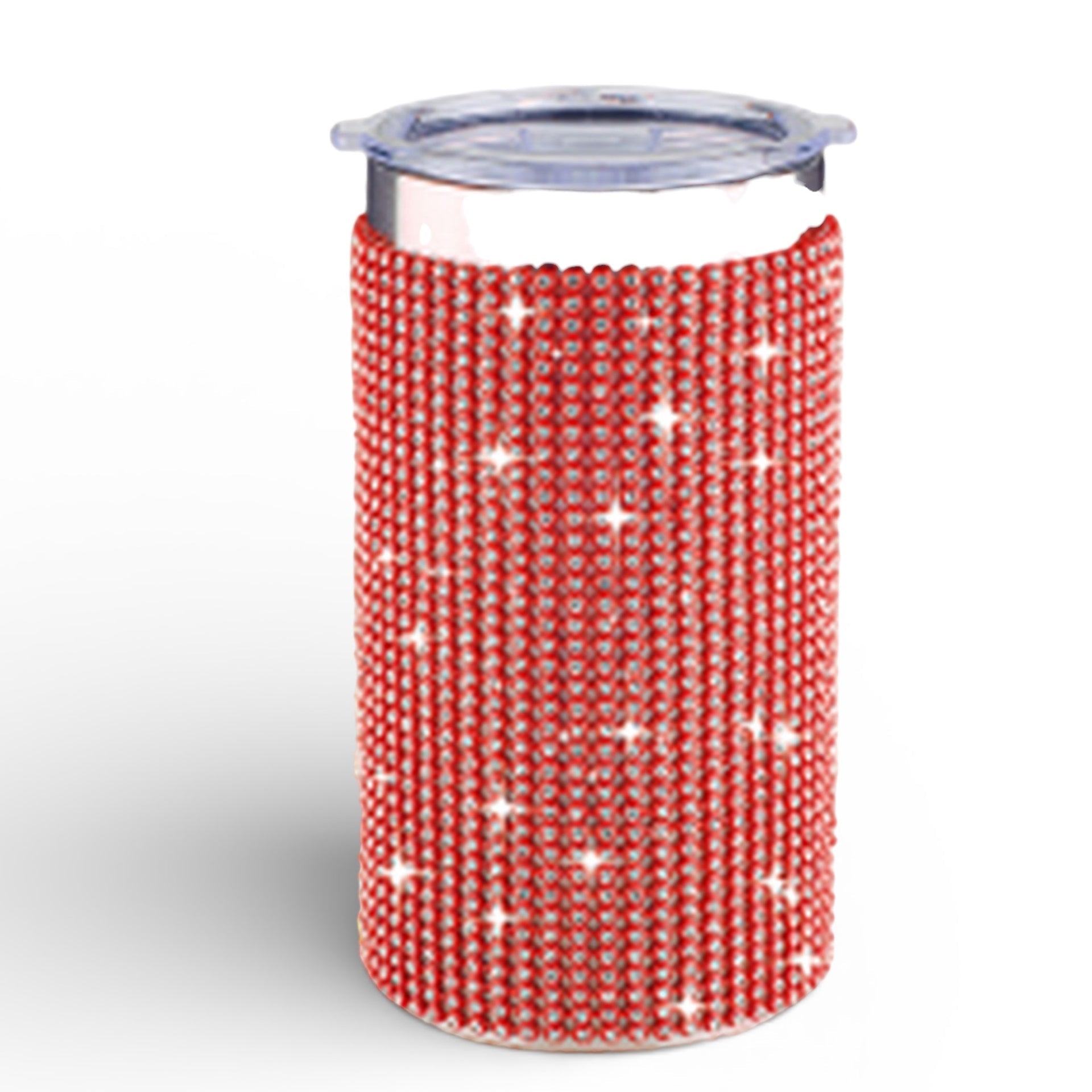 Travel Cup Diamonte Red - 350ml Twin Wall Stainless Steel Soft Touch