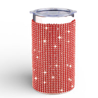 Travel Cup Diamonte Red - 350ml Twin Wall Stainless Steel Soft Touch