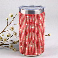 Travel Cup Diamonte Red - 350ml Twin Wall Stainless Steel Soft Touch