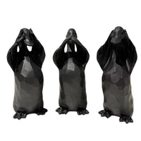Hear, See, Say No Evil Set Ducks Black (13x11cm)