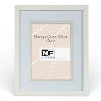 White wooden photo frame 5x7 inch for home decor, displays 'Every picture tells a story' with NF Living logo