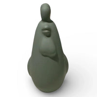 Sage green abstract ceramic sculpture, modern home décor accent piece