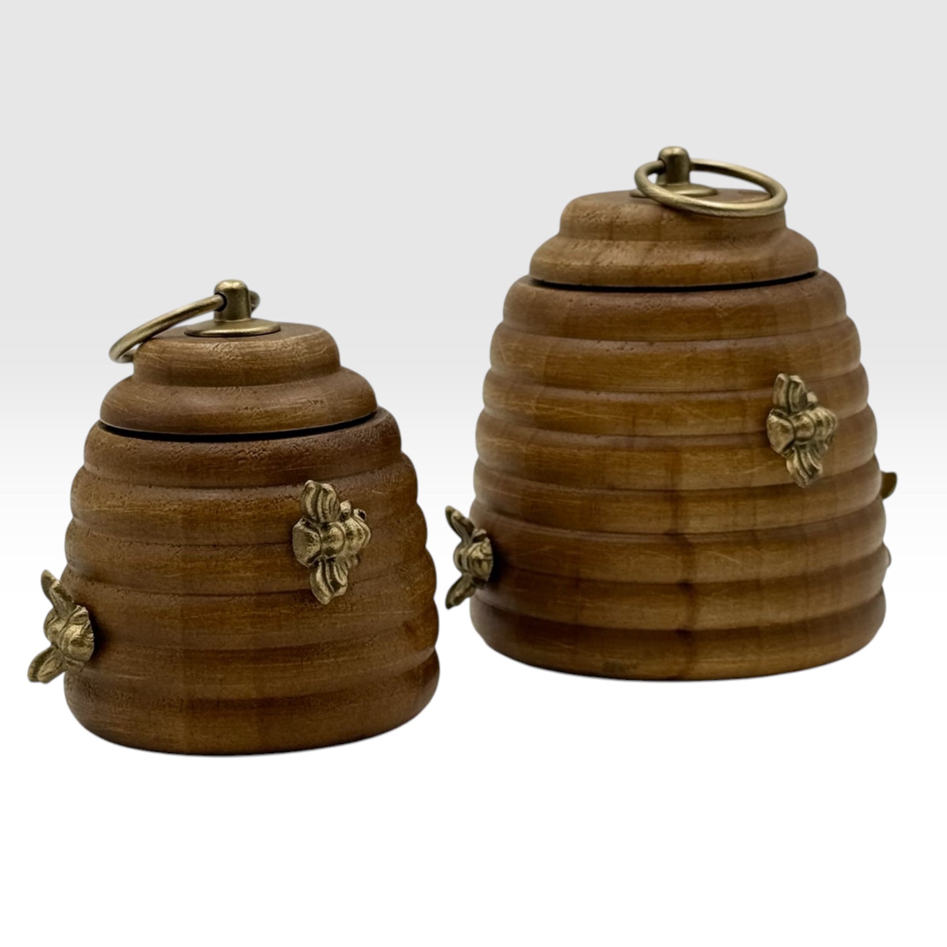 Small Timber Beehive Honey Pot