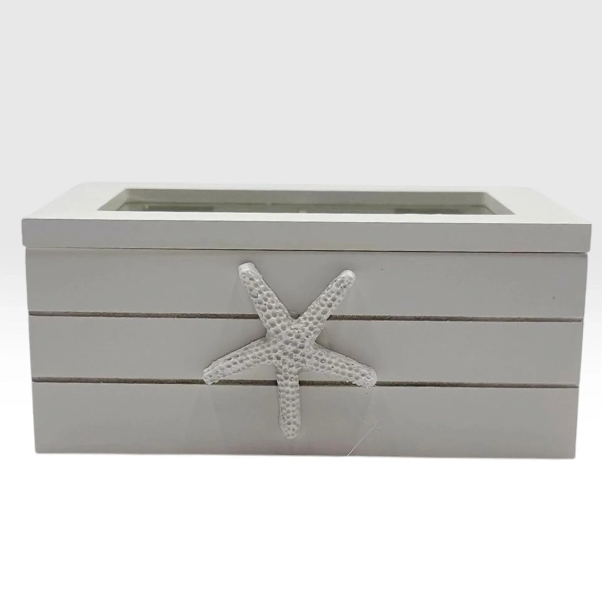 White Rectangle Timber Box - 10cm