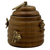 Small Timber Beehive Honey Pot
