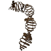 Rustic metal spiral wall art with bee accents, vintage home décor