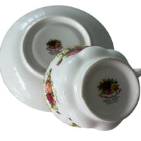 Royal Albert Old Country Roses teacup and saucer set, vintage bone china with floral design
