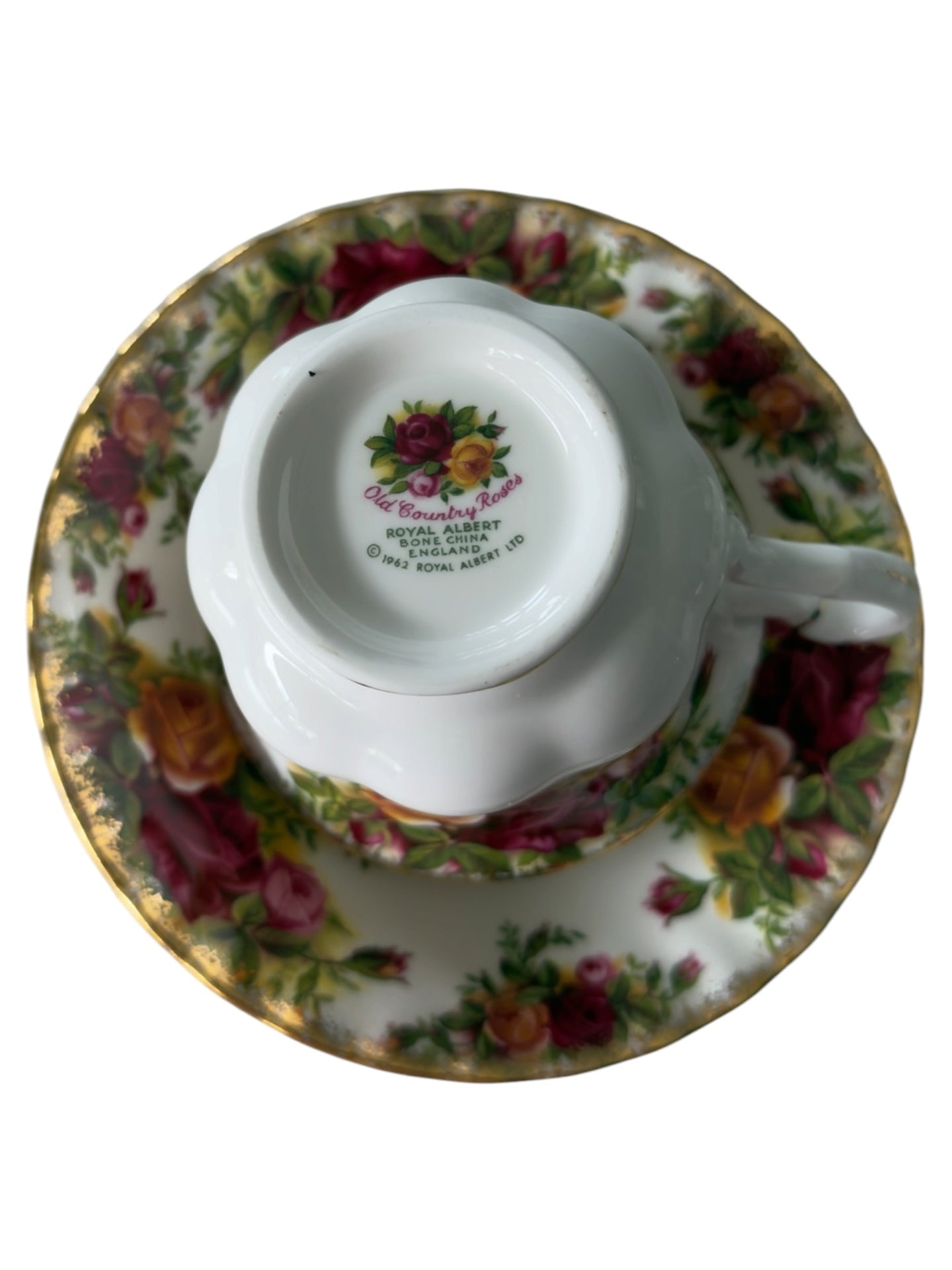 Royal Albert Old Country Roses Cup, Saucer & Plate Trio — Dot Only