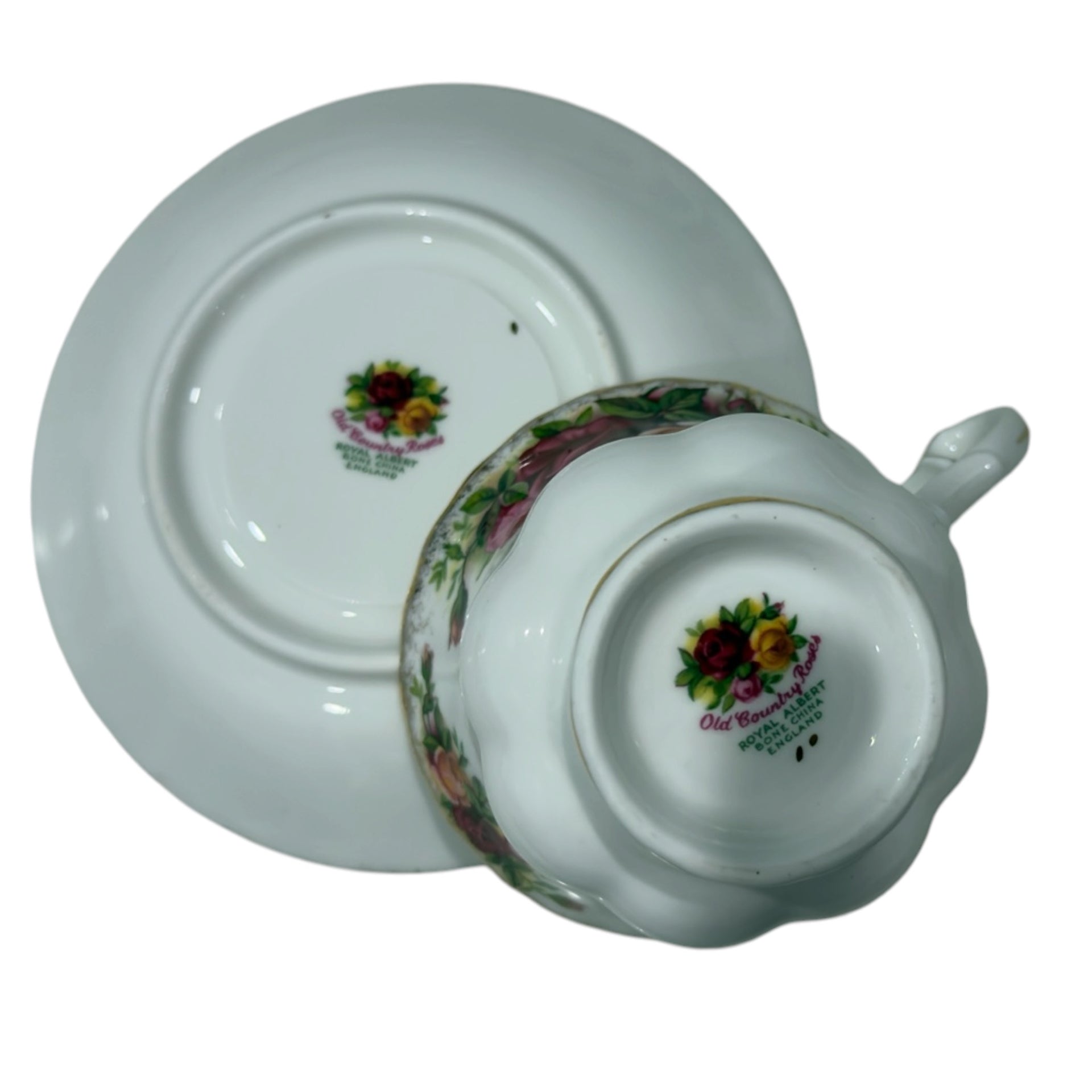 Royal Albert Old Country Roses Cup & Saucer Duo — Noticeable Rubbed Gilding
