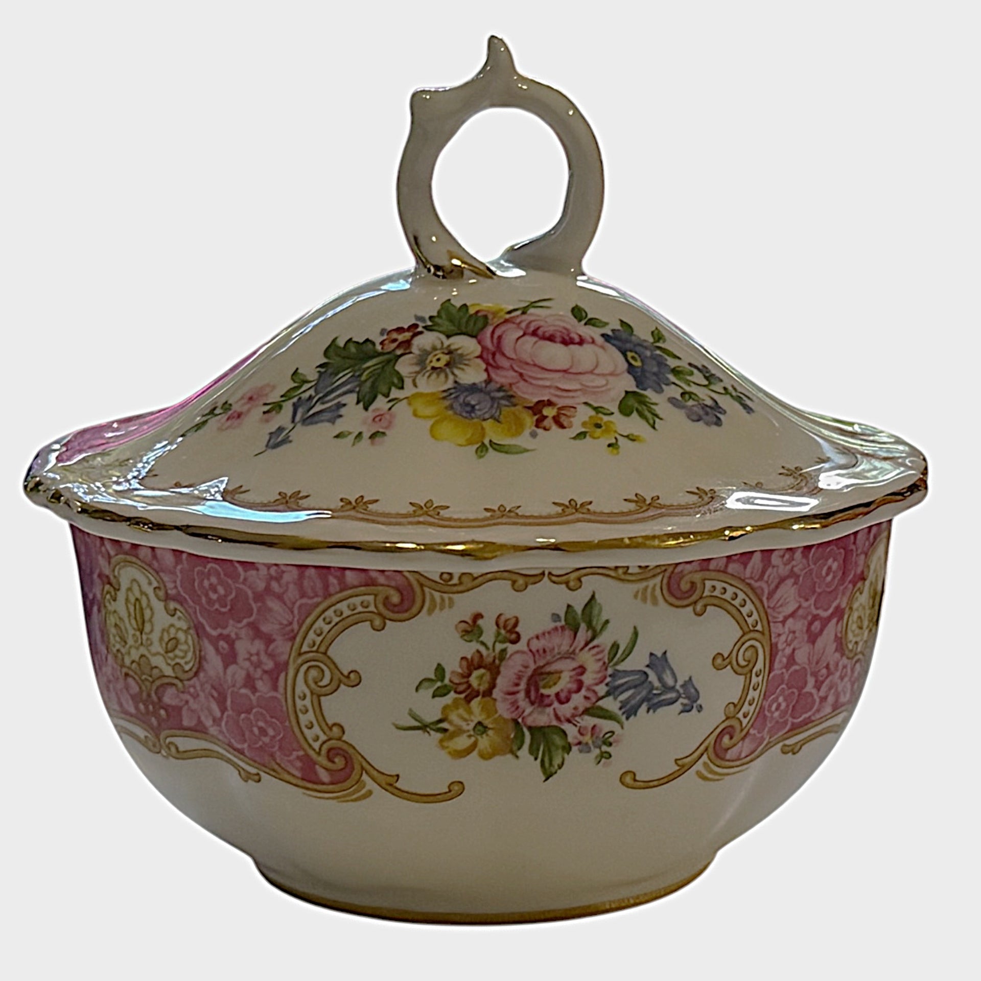 Royal Albert Lady Carlyle Lidded Bowl — Vintage Bone China, Made in England