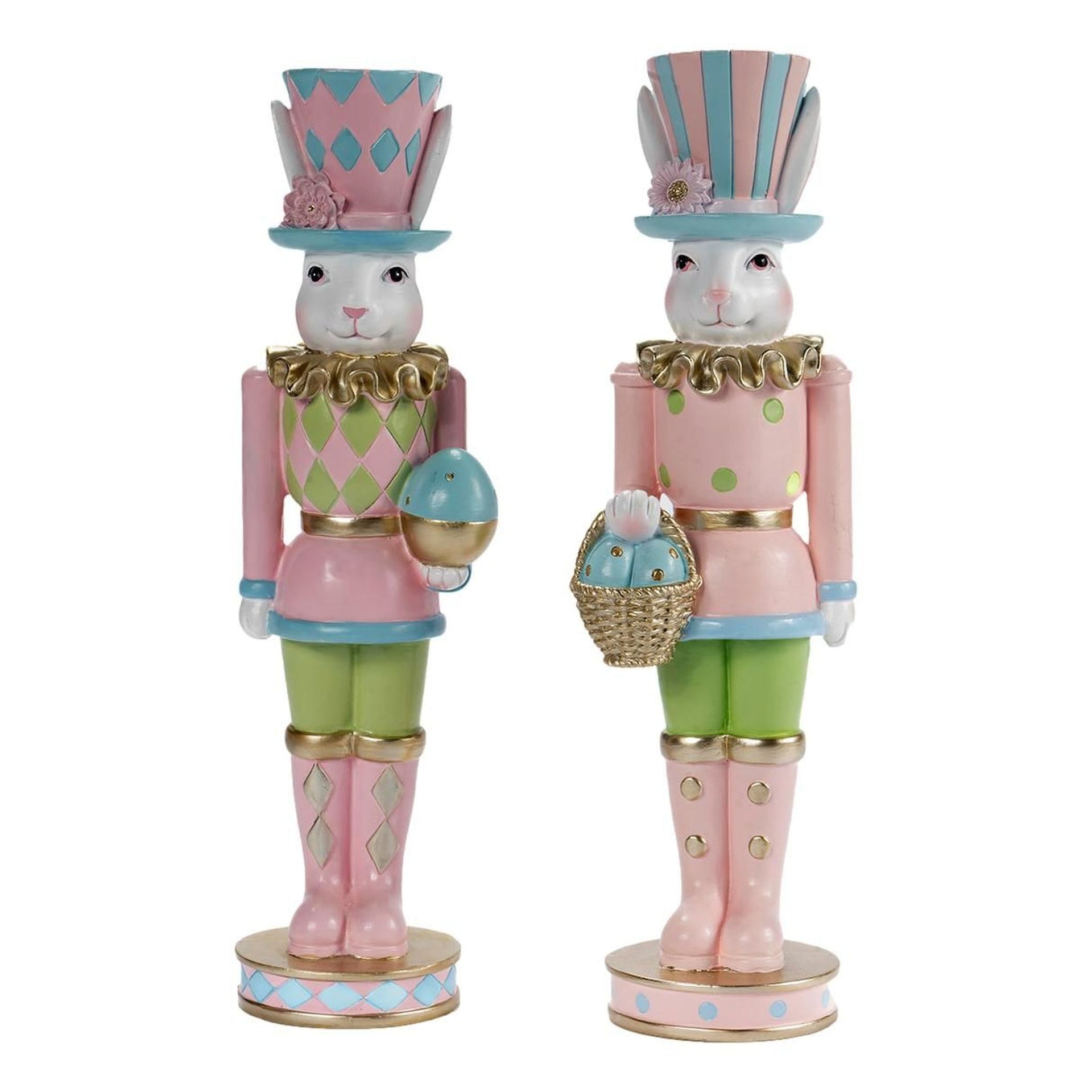 Pink Checkered 31cm Luxe Pastel Rabbit with Egg