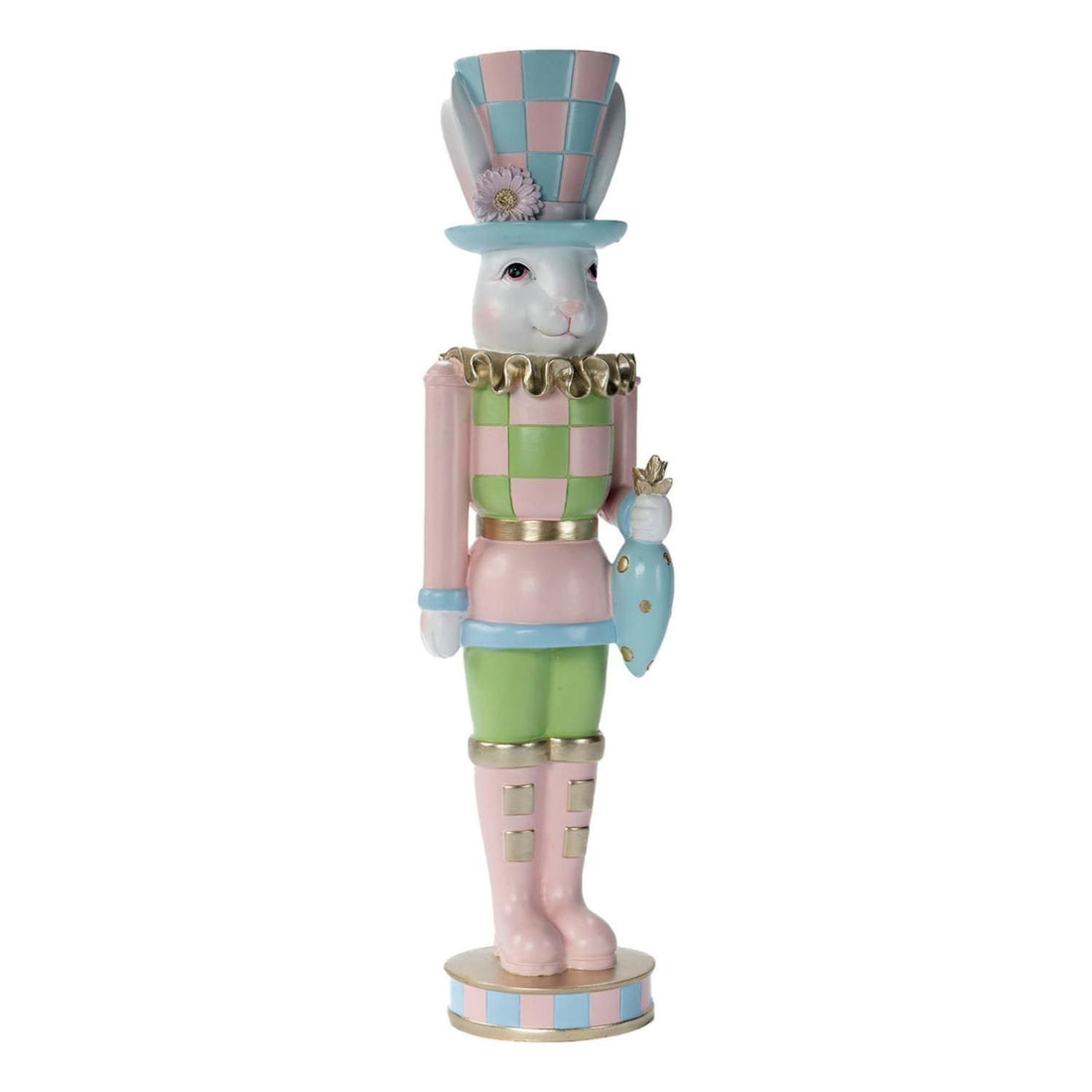 Pink & Green Checkered Luxe 46cm Pastel Rabbit - 46cm