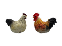 Charming rooster and hen figurines for rustic home décor, vintage farmhouse style accents