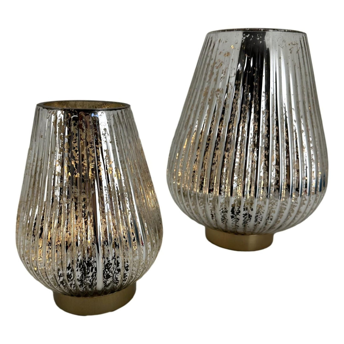 Small Silver Glass Vase 19cm