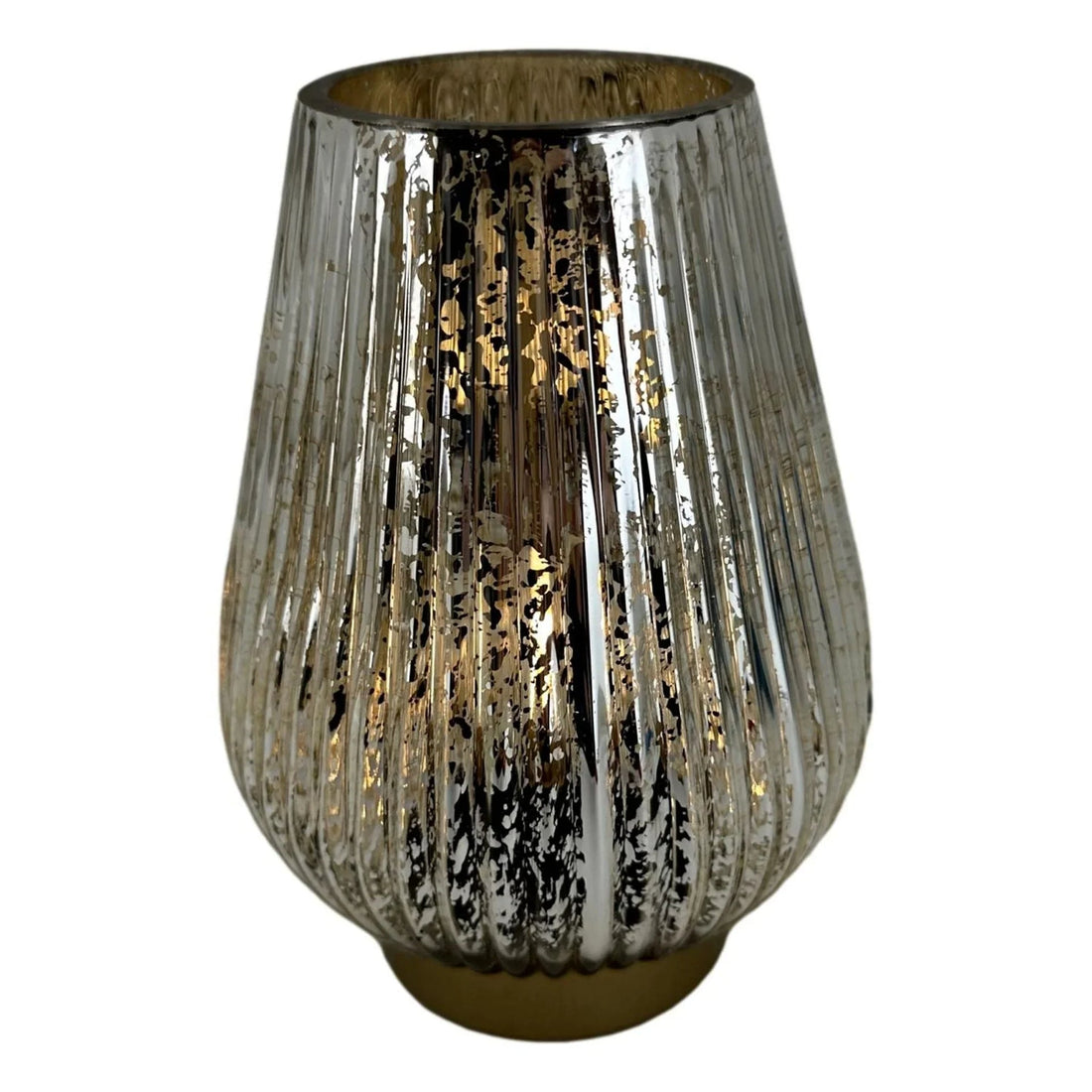 Small Silver Glass LED Vase 19cm