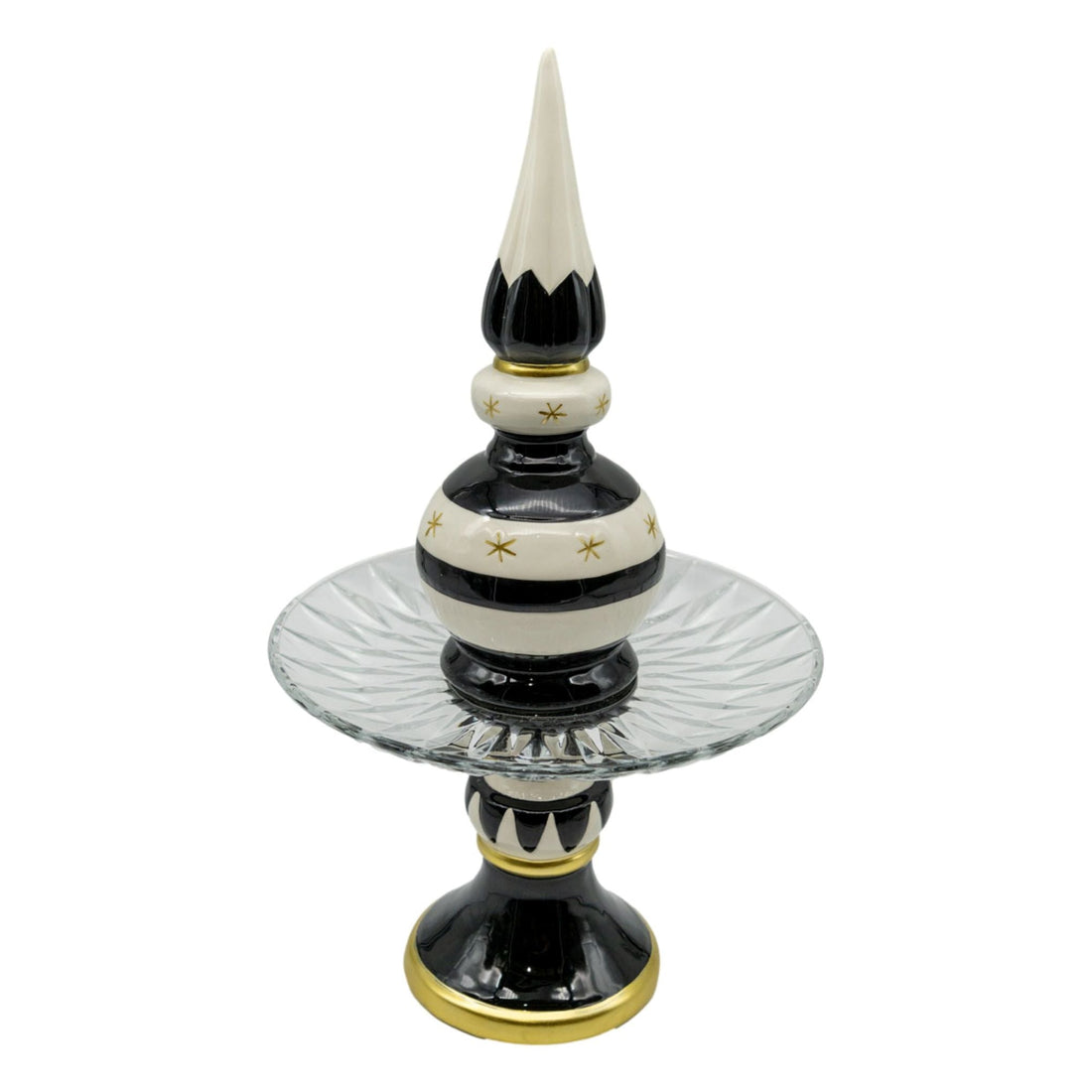 Luxe Black & White Candy Plate - 24x24x43cm