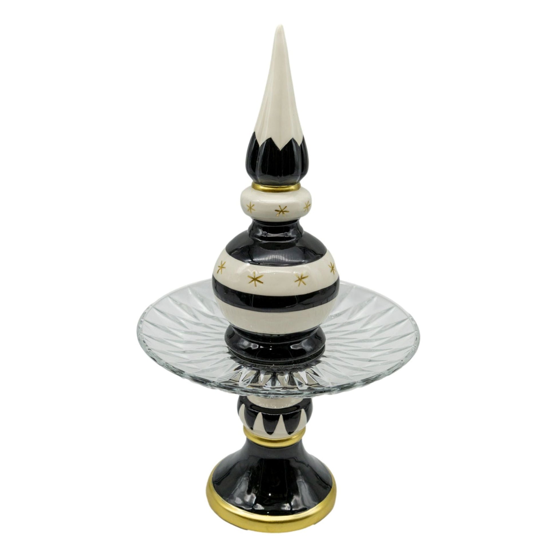 Luxe Black & White Candy Plate - 24x24x43cm