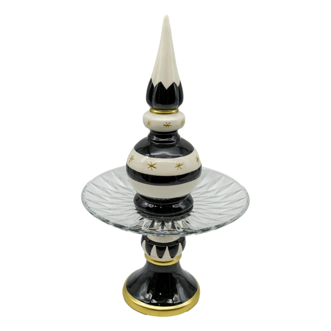 Luxe Black & White Candy Plate - 24x24x43cm