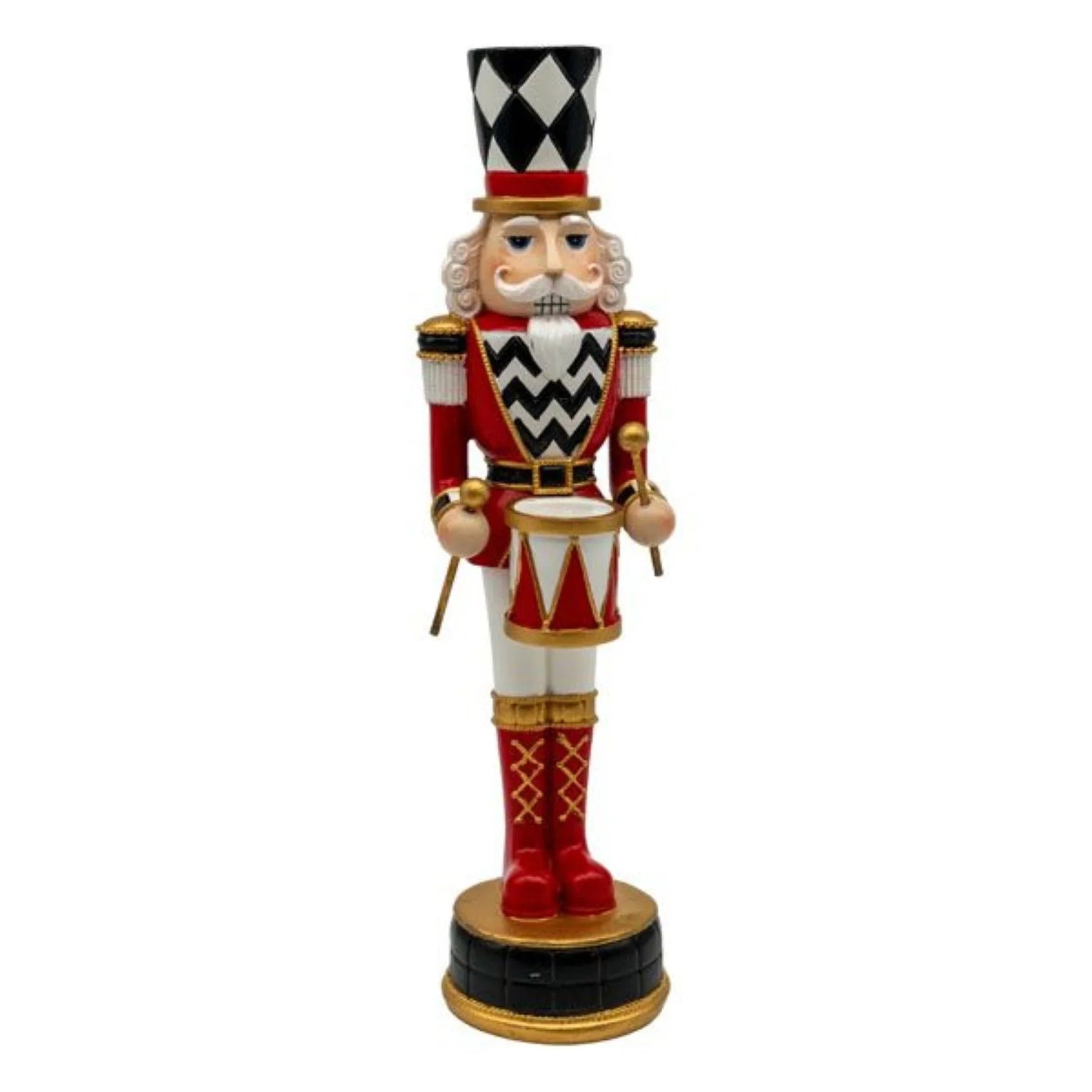Nutcracker Red with Black & White detail - 33cm