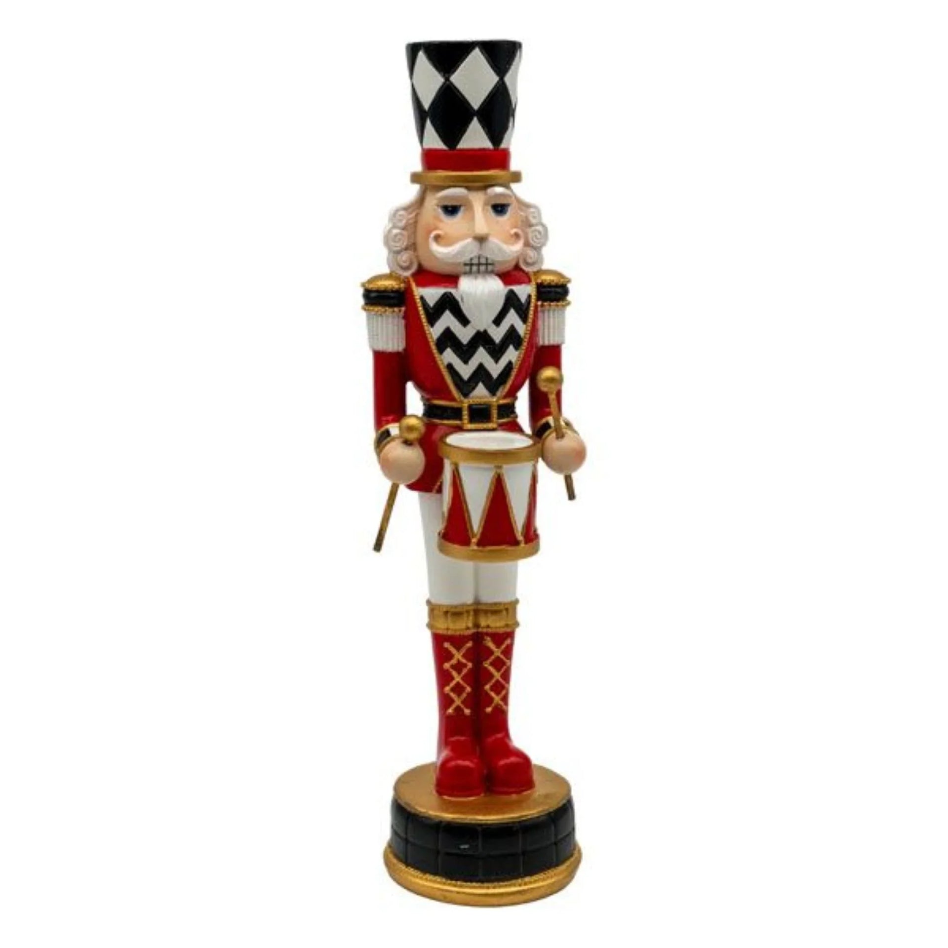 Nutcracker Red with Black & White detail - 33cm