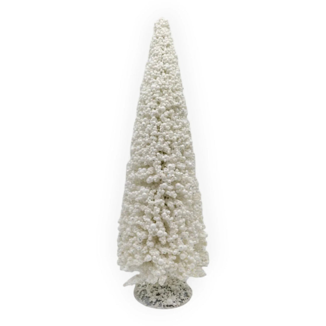 White beaded Christmas tree decoration for festive home décor