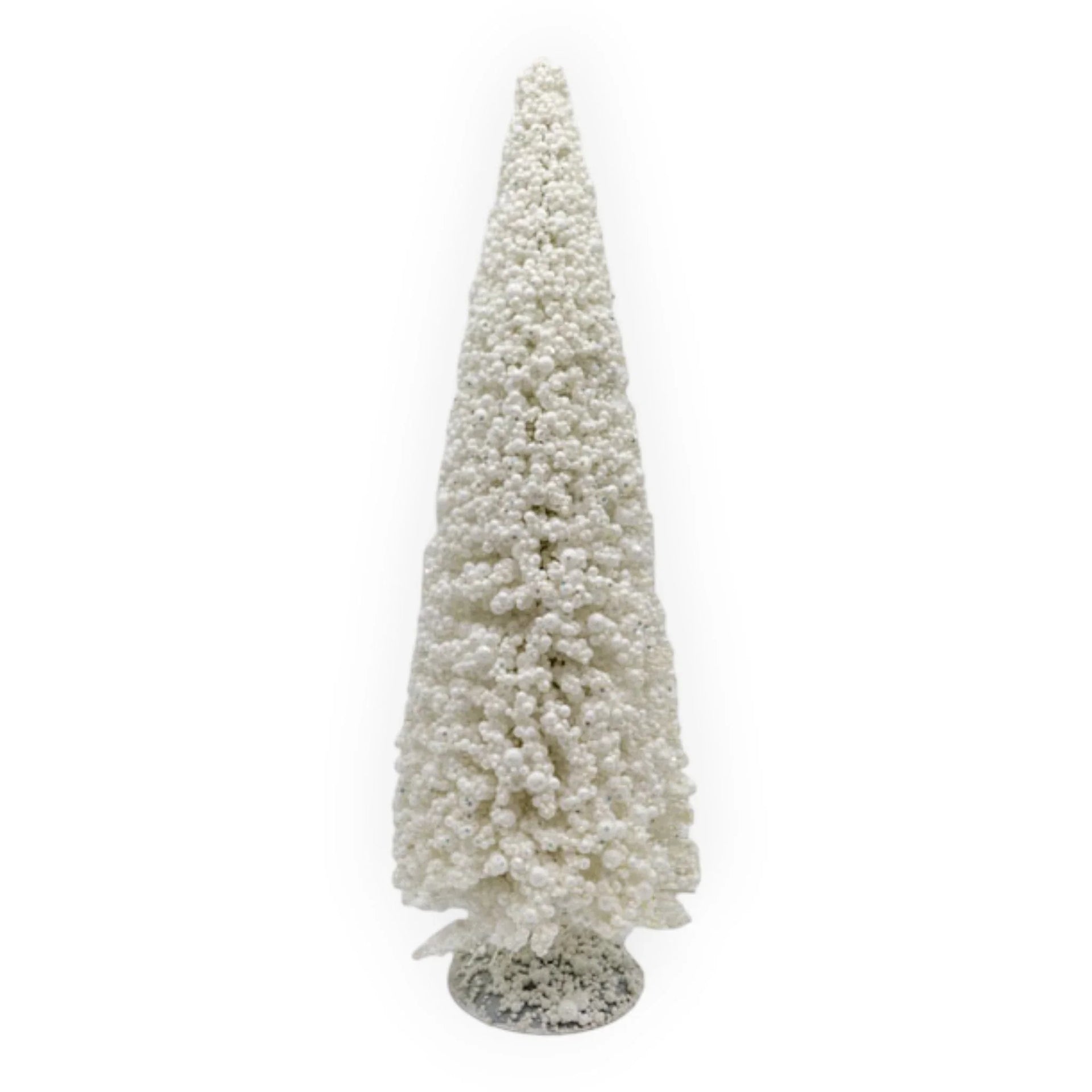White beaded Christmas tree decoration for festive home décor