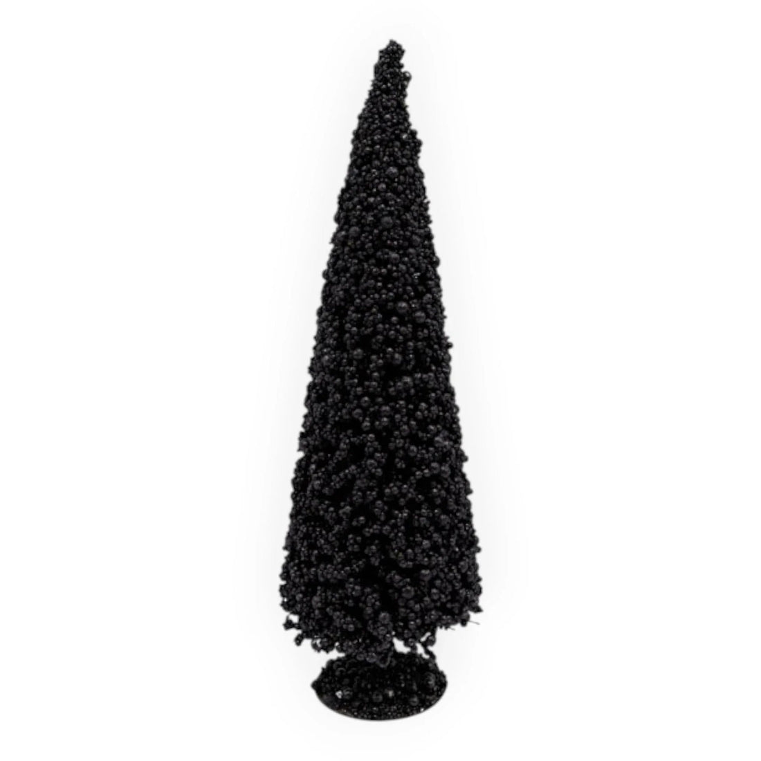 Black beaded Christmas tree decoration for modern home décor and festive styling