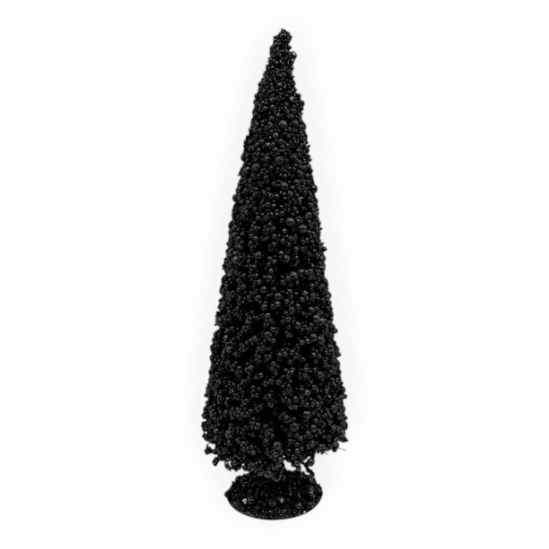 Black beaded Christmas tree decoration for modern home décor and festive styling
