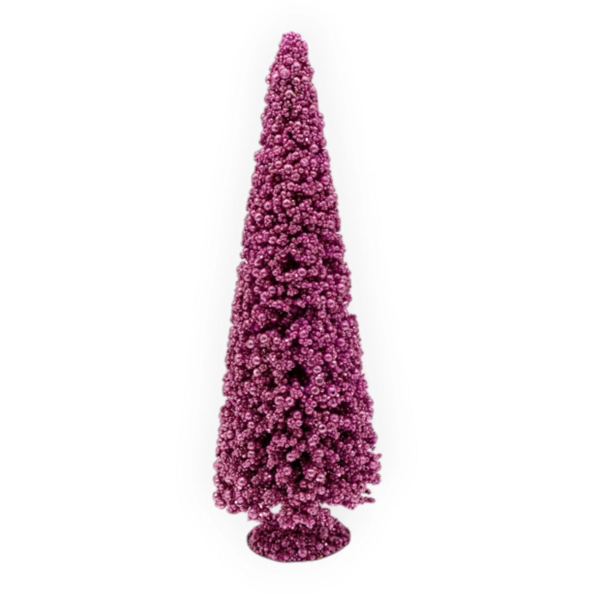 Fuchsia beaded Christmas tree decoration for festive home décor