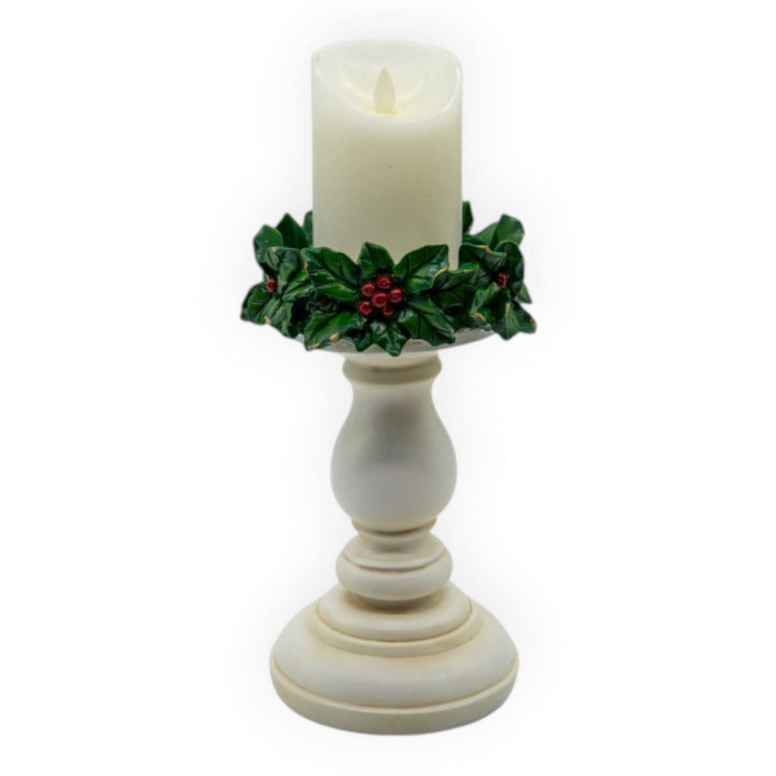 White Candlestick Holly Small - 24cm