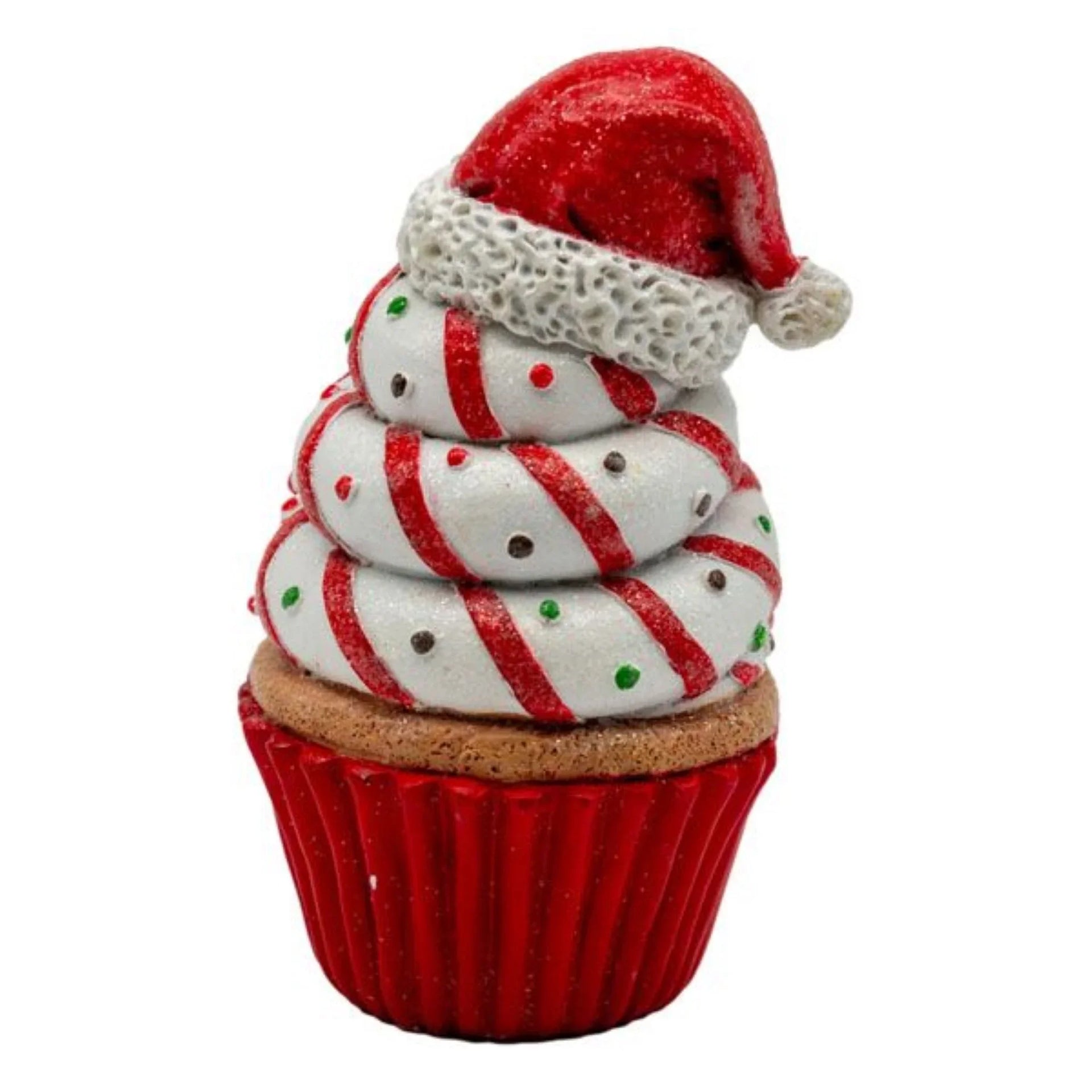 Pair of Cupcakes with Antler/Santa Hat Topper
