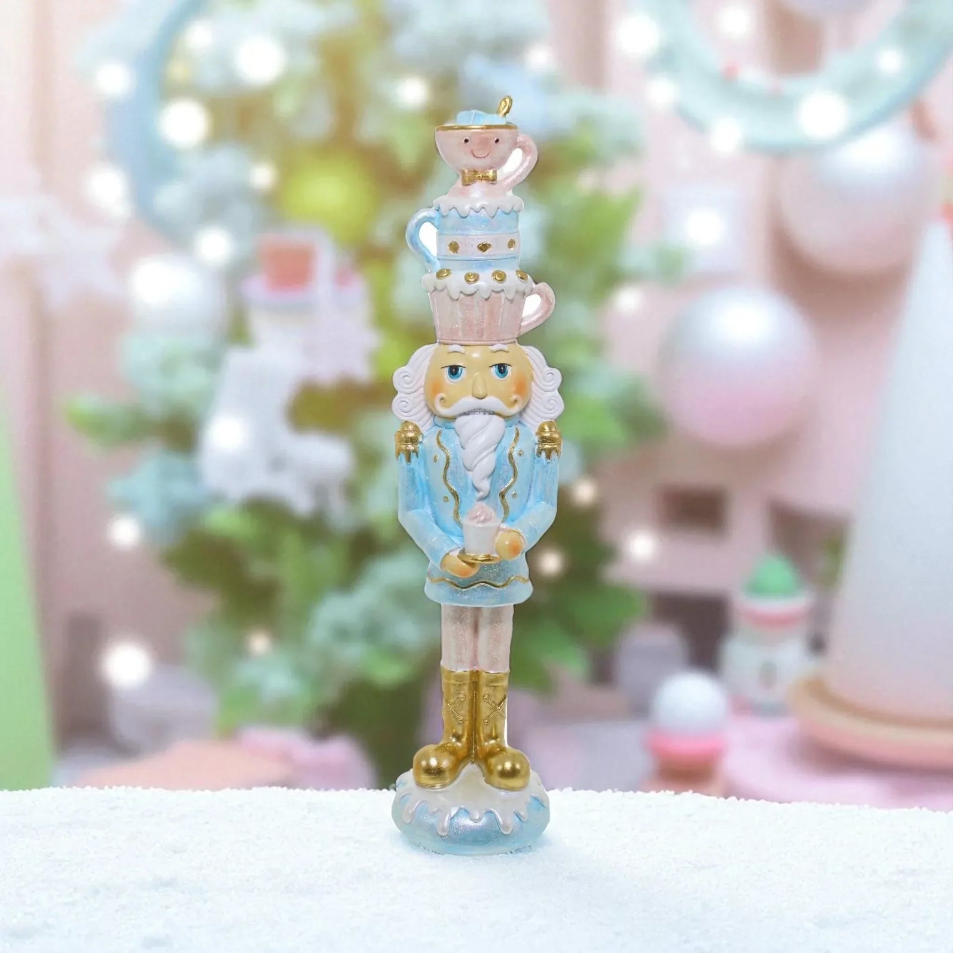 25cm Blue Jacket with Pink Nutcracker Decoration