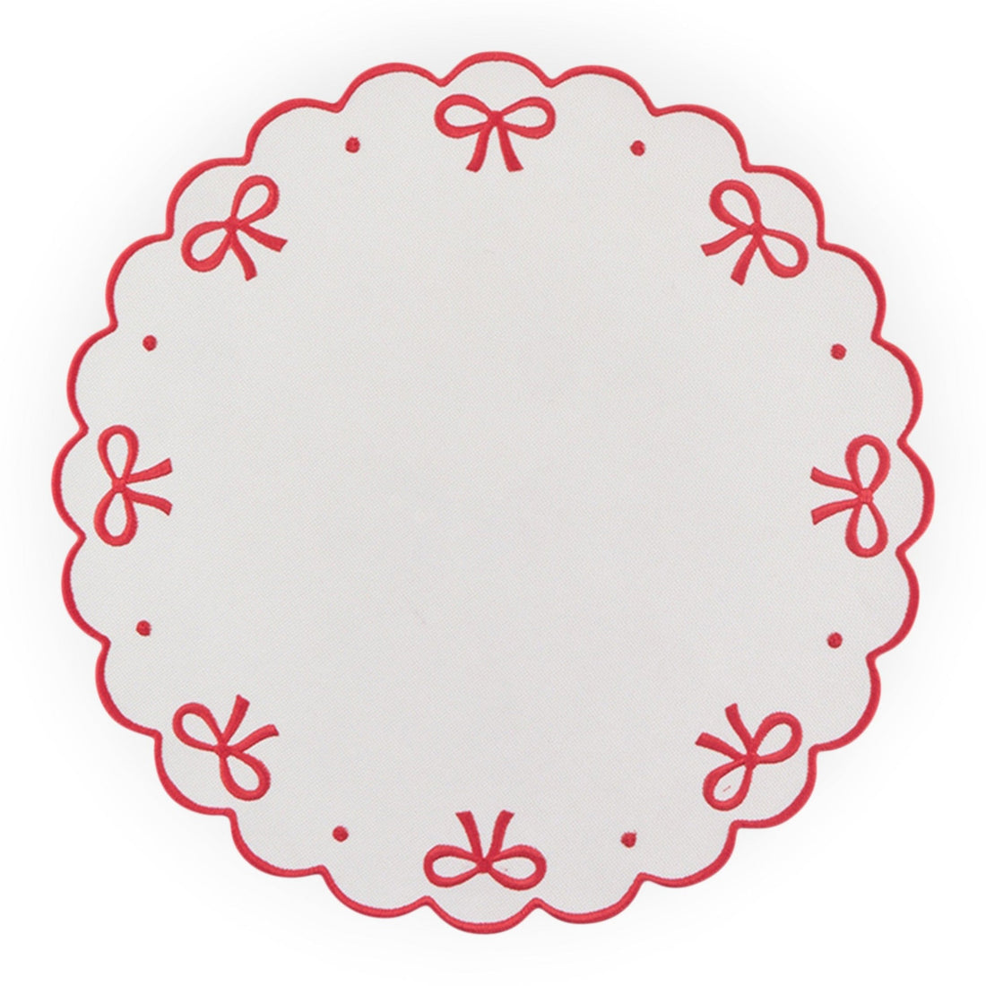 Wavy Bow Fabric Placemat Round - 38cm