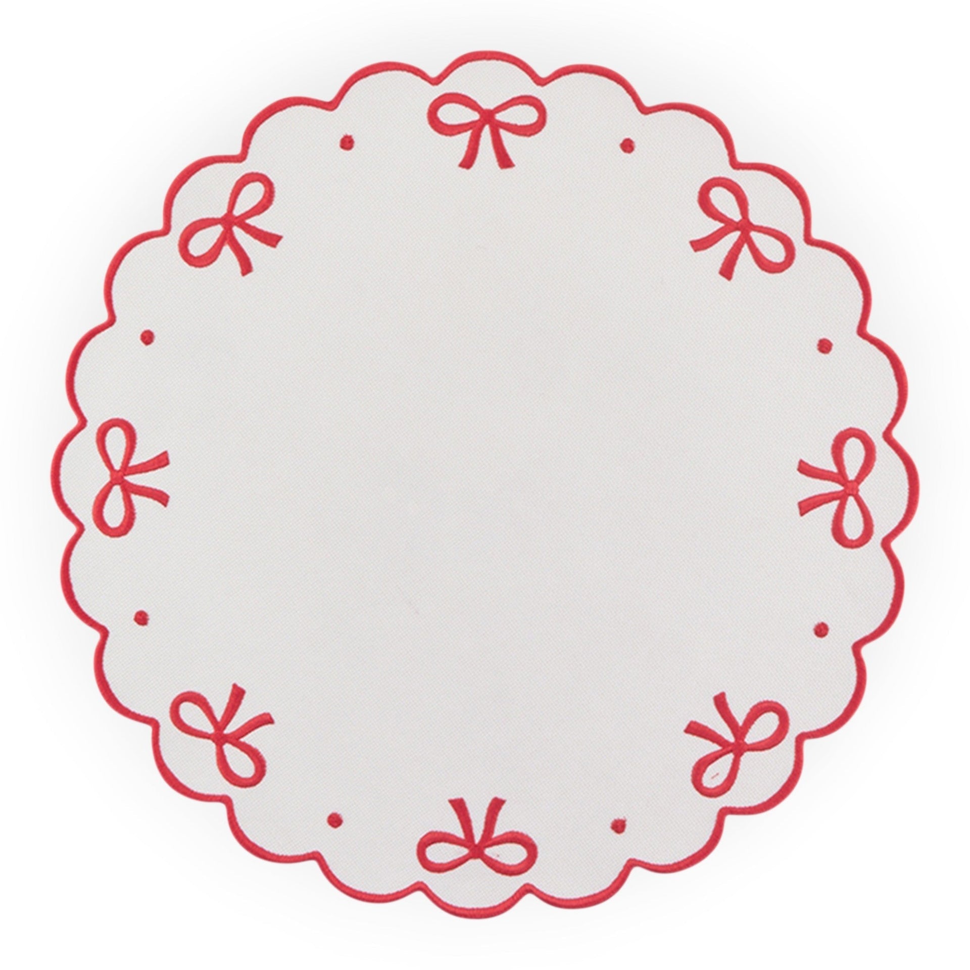 Wavy Bow Fabric Placemat Round - 38cm