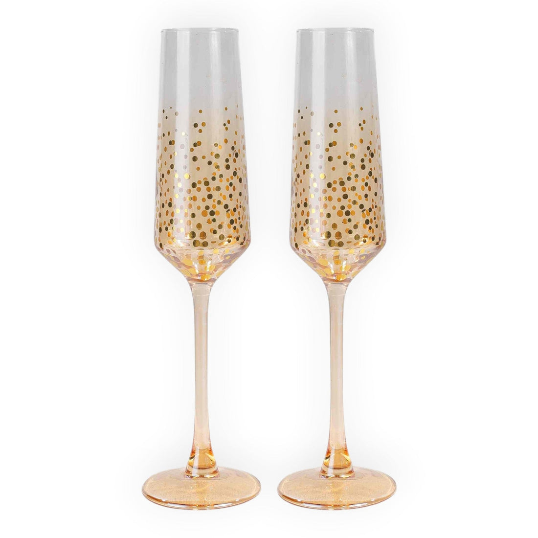 Ritz - Set of 2 Glass Flutes Clear/Gold
