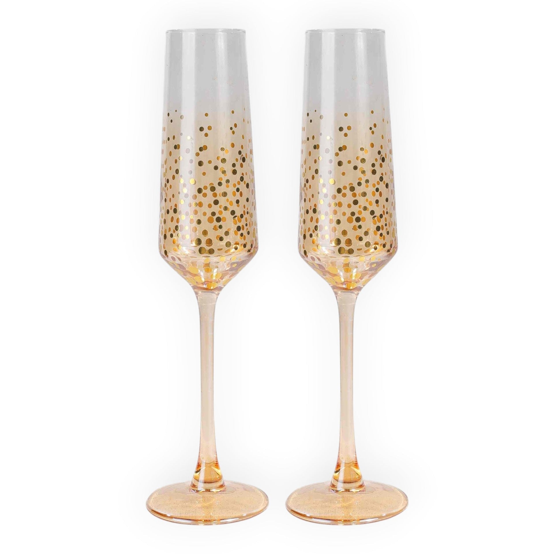 Ritz - Set of 2 Glass Flutes Clear/Gold