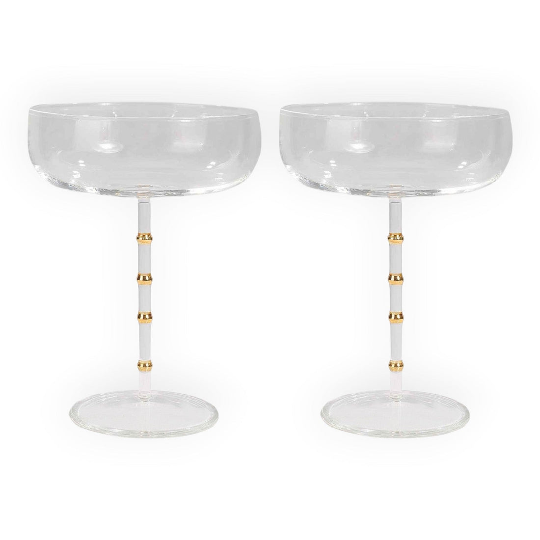 Hudson - Set of 2 Coupe Glass Clear/Gold