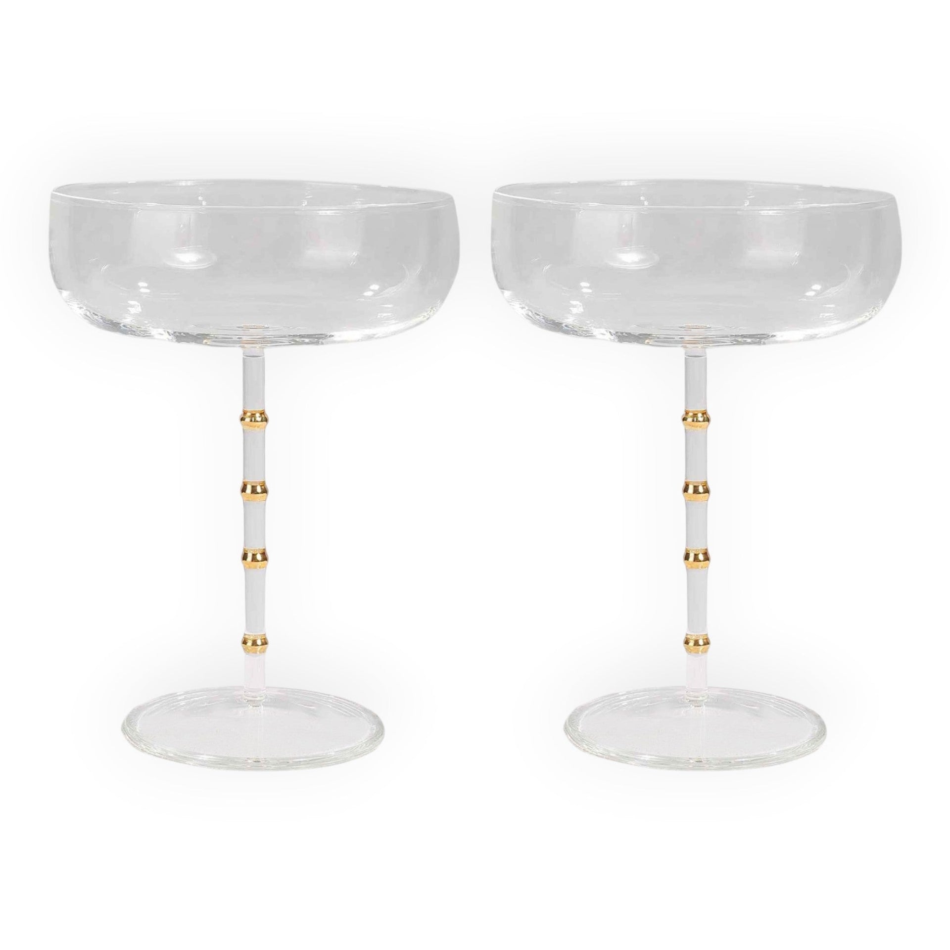Hudson - Set of 2 Coupe Glass Clear/Gold