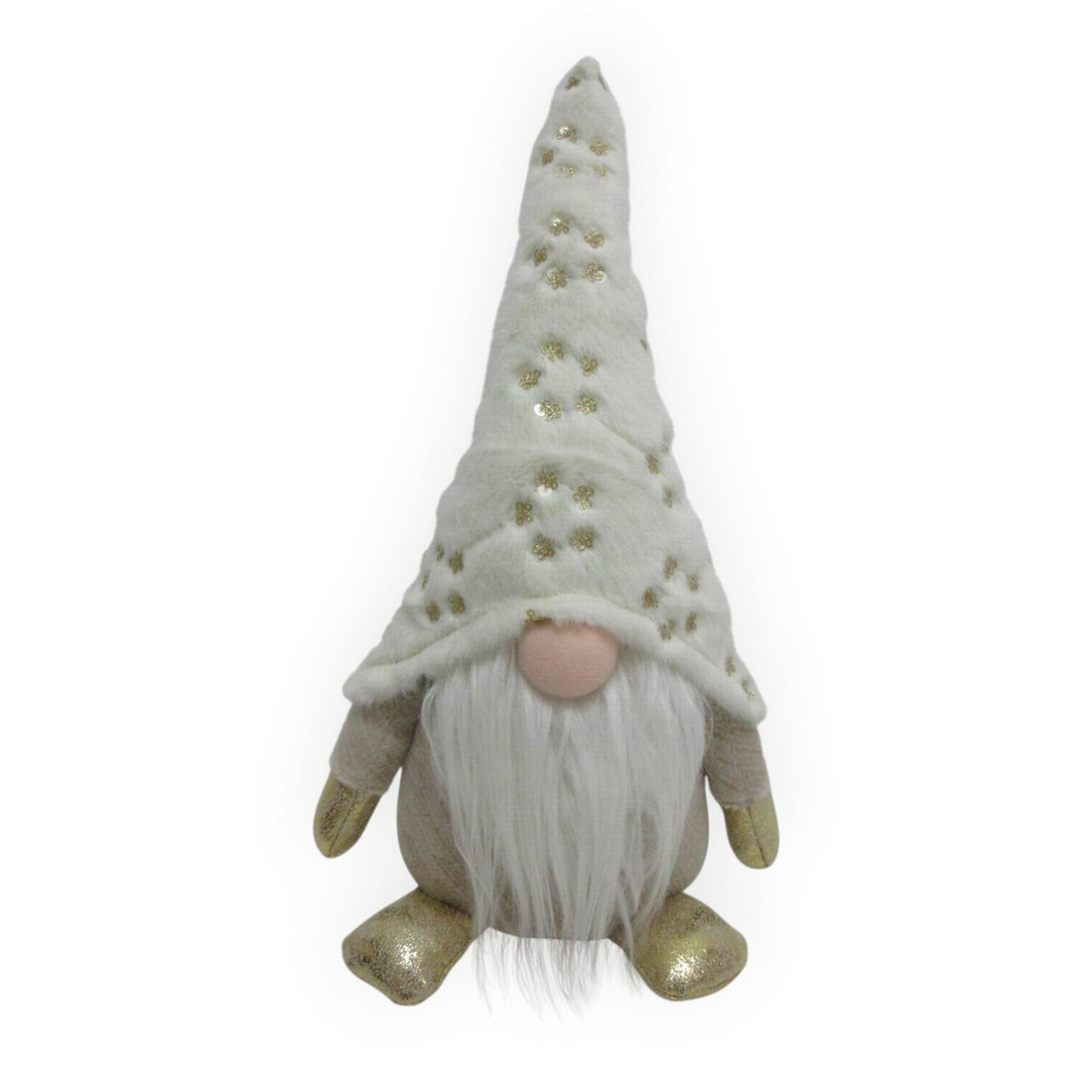 Winter Sitting Gnome Sitting - Cream 34cm