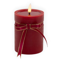 LED Pillar Wax Candle 10cm - Red or White