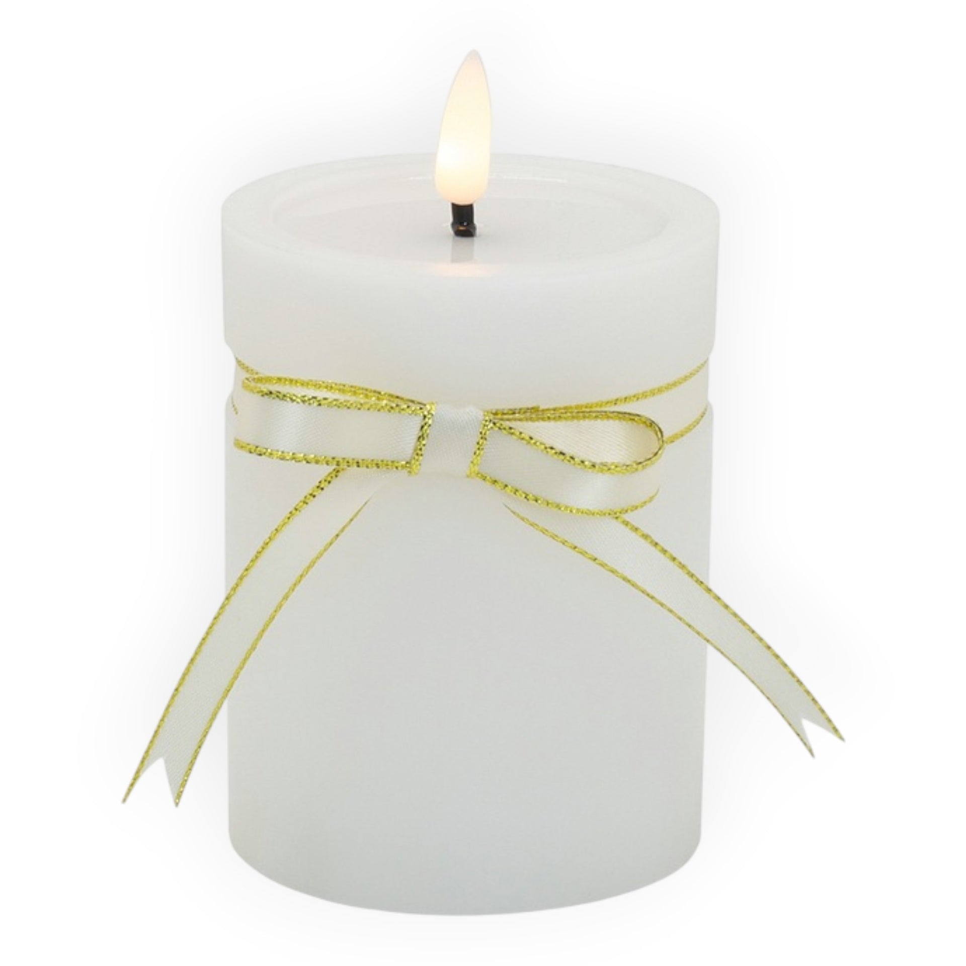 LED Pillar Wax Candle 10cm - Red or White