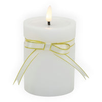 LED Pillar Wax Candle 10cm - Red or White