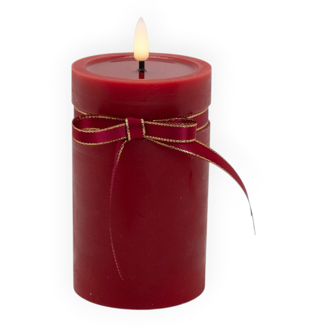 LED Pillar Wax Candle 12.5cm - Red or White